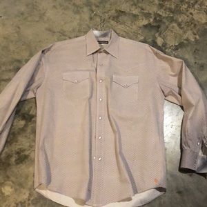 Stetson pearl snap long sleeved shirt.